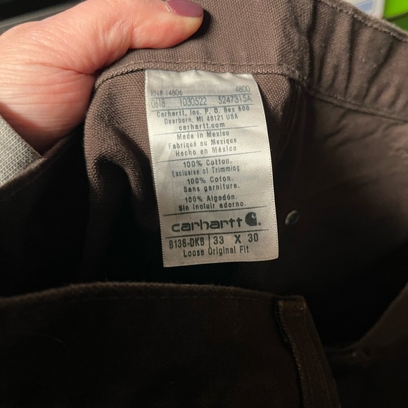 Carhartt Utility Double Knee Work Pant Loose Original Fit Dark Brown SZ 33W 30L - Picture 10 of 10
